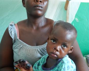 Lue Harris Mother caring for her son