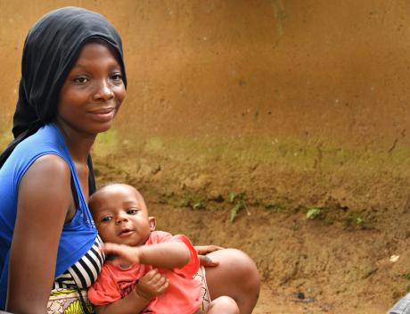 Baby Cousubah with his mother