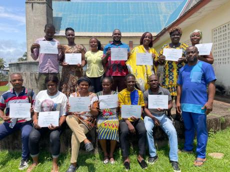 Joshua Nador and health workers after the leadership training.