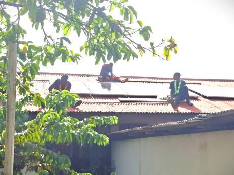 Solar panels over the school building