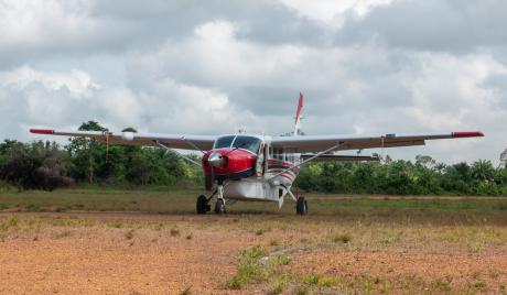 Aircraft on airstrip
